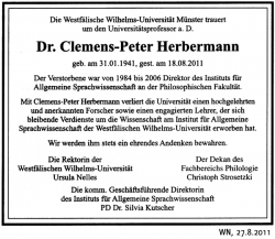 nachruf der uni auf prof. herbermann