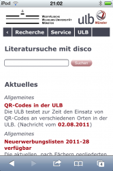 mobile seite der ulb