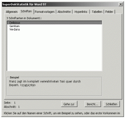 word-makro: verwendete schriften
